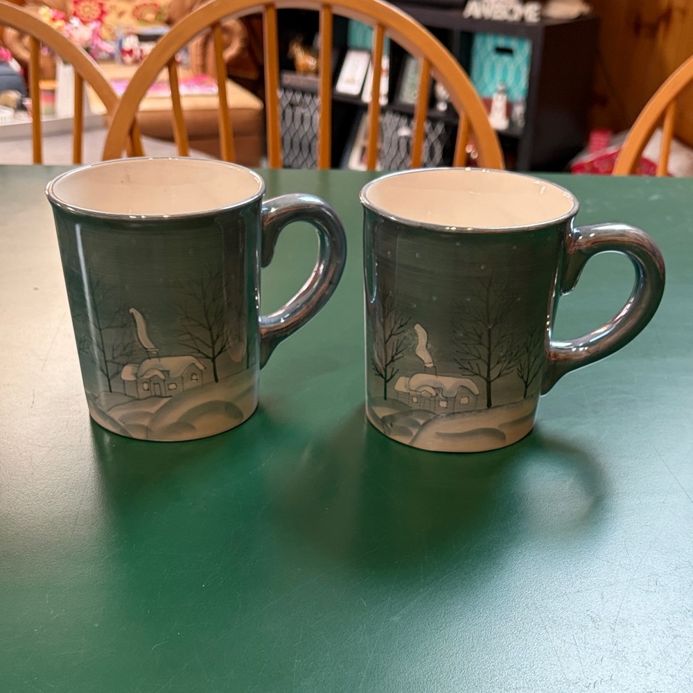Atico Winter Scene Ceramic Mugs - Set of 2